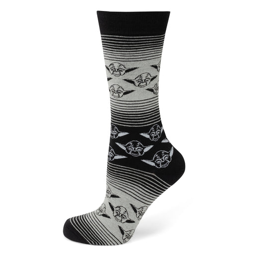Yoda Grey Black Ombre Stripe Socks