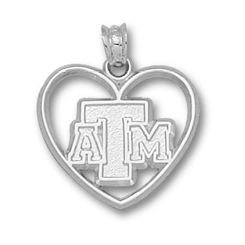 Texas A&M University ATM IN HEART Silver Pendant