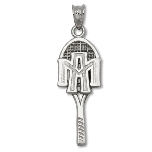 Texas A&M University ATM TENNIS RACQUET Silver Pendant