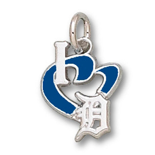 Detroit Tigers I Heart Logo with Enamel Pendant