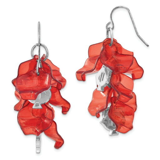 MLB Minnesota Twins Silver-tone Red Celebration Dangle Earrings