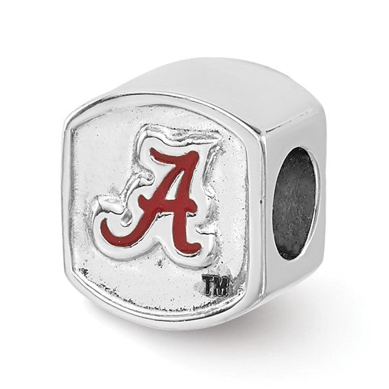Silver Enameled University of Alabama Bead
