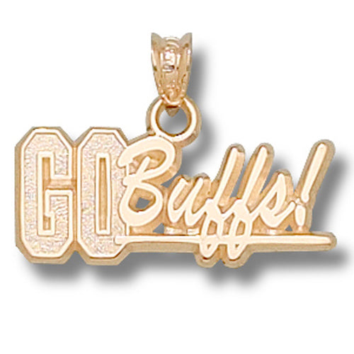 University of Colorado BLOCK GO BUFFS 14 kt Gold Pendant