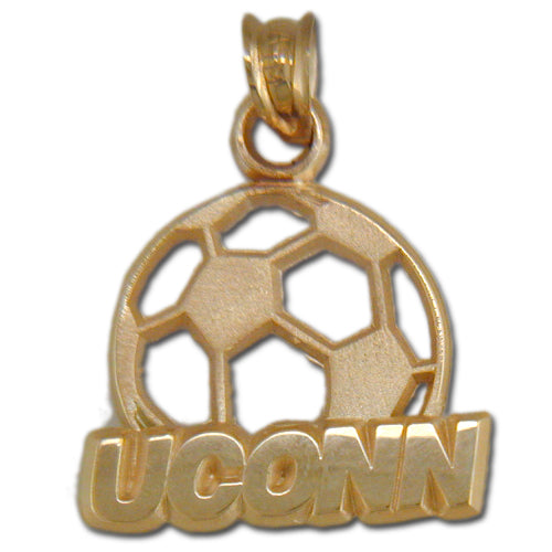 University of Connecticut UCONN SOCCERBALL 14 kt Gold Pendant