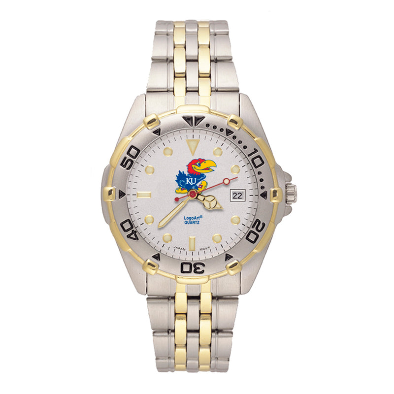 Univ Of Kansas Jayhawk Man's All-star Bracelet Watch