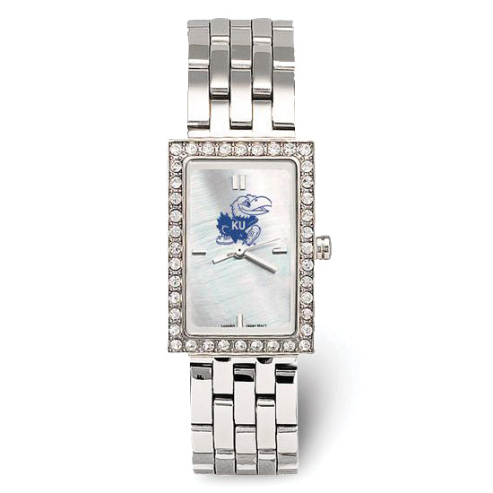 University Of Kansas Jayhawk Starlette Stainless Steel Watch