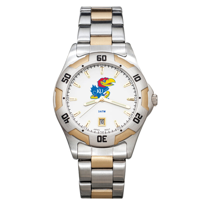Univ Of Kansas All-Pro Men's Two-tone Watch W/Bracelet