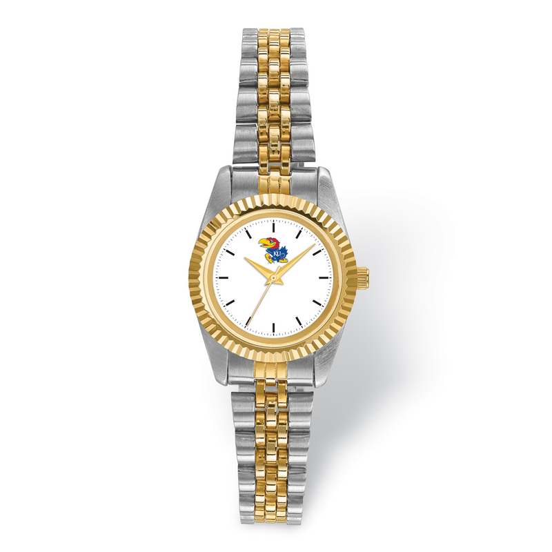LogoArt University Of Kansas Pro Two-tone Ladies Watch