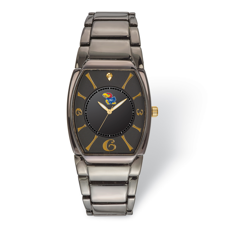 LogoArt University Of Kansas Executive Black-plated Watch