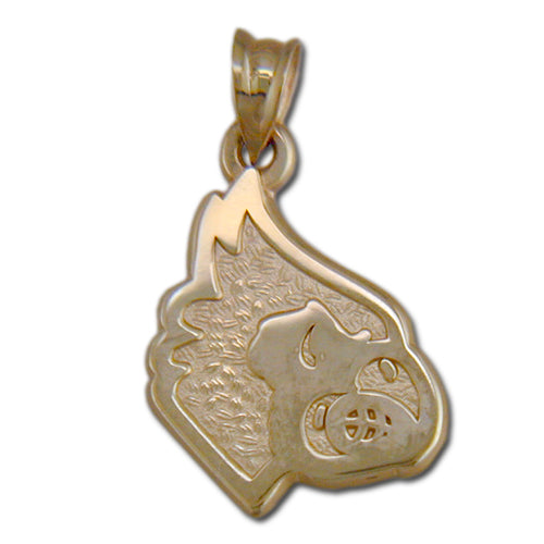 University of Louisville Cardinal Head 10 kt Gold Pendant