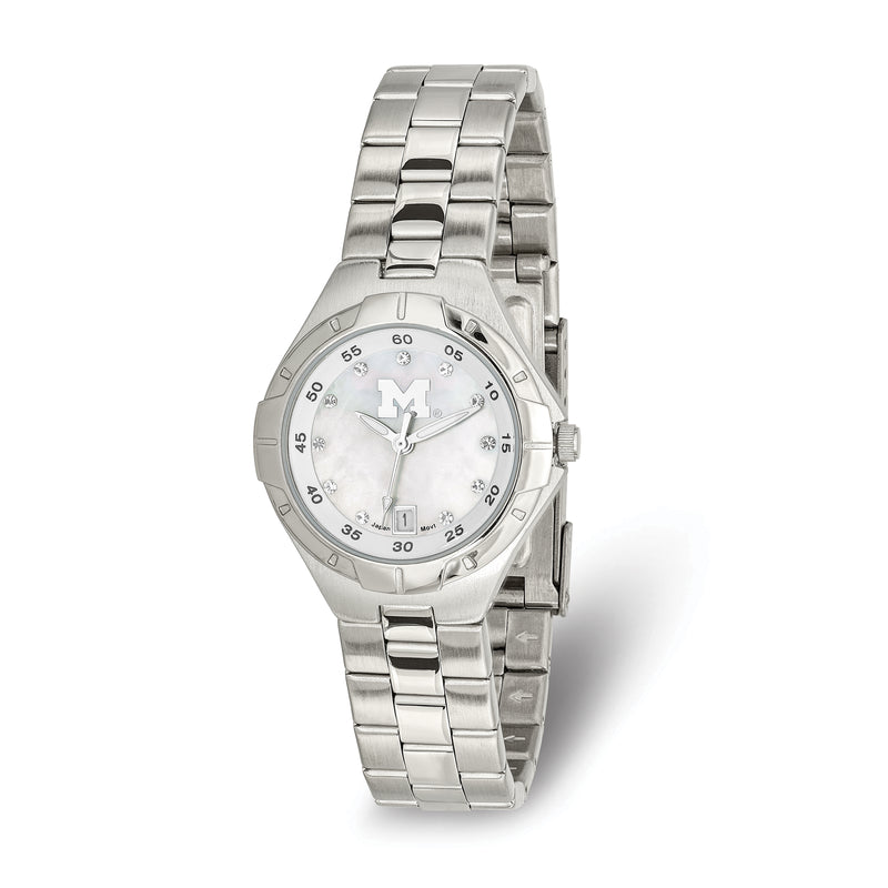 LogoArt University Of Michigan Pearl Ladies MOP Dial Watch