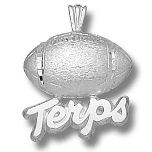University of Maryland Terps Football Silver Pendant