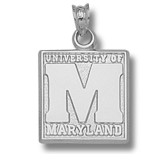 University of Maryland BLOCK M MARYLAND Silver Pendant