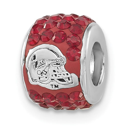 Sterling Silver Collegiate University of Mississippi Red Crystal Bead
