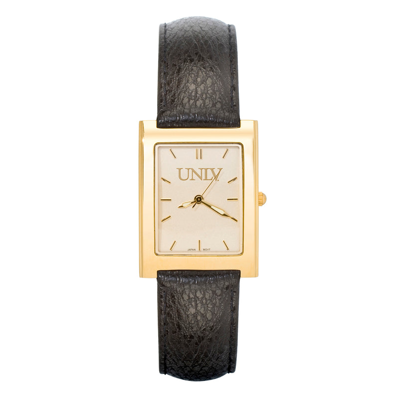 Univ Of Nevada LV "UNLV" Man's SQ Dress Lea Watch