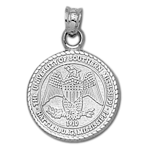 University of Southern Mississippi Seal Silver Pendant
