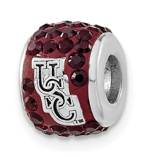Sterling Silver University of South Carolina Red Crystal Bead Charm