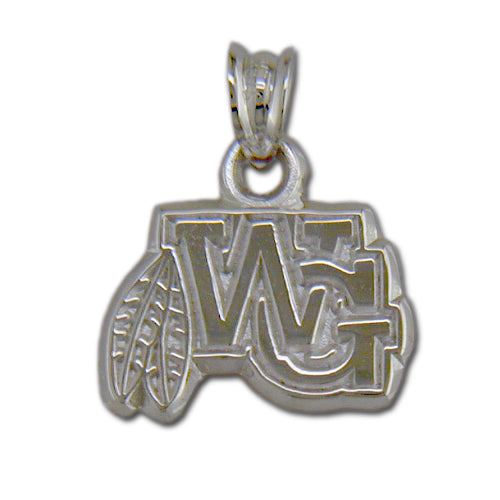 University of West Georgia WG Feather Silver Pendant