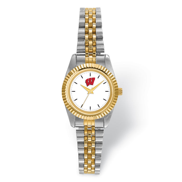 LogoArt University Of Wisconsin Pro Two-tone Ladies Watch