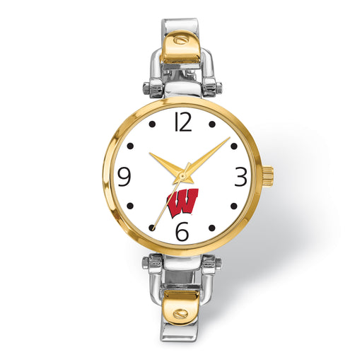 LogoArt University Of Wisconsin Elegant Ladies 2-tone Watch