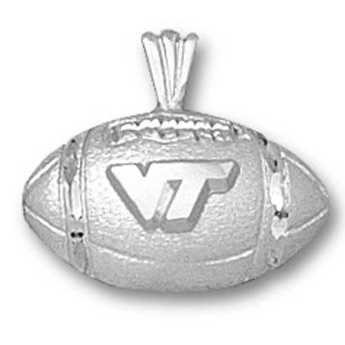 Virginia Tech University VT FOOTBALL Silver Pendant
