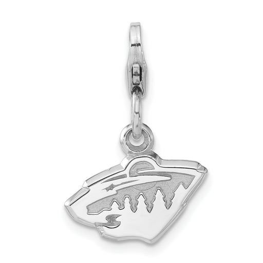 Sterling Silver NHL Minnesota Wild Polished Logo w/ Lobster Clasp Charm