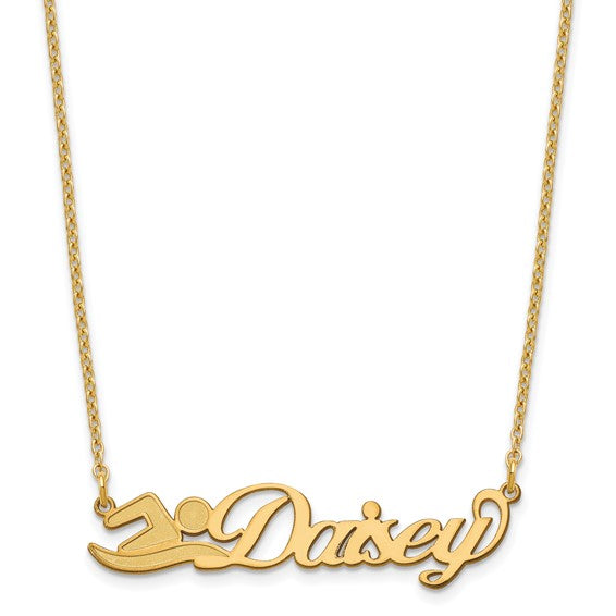 Customized Nameplate Necklace - Large-SS/Gold Plated