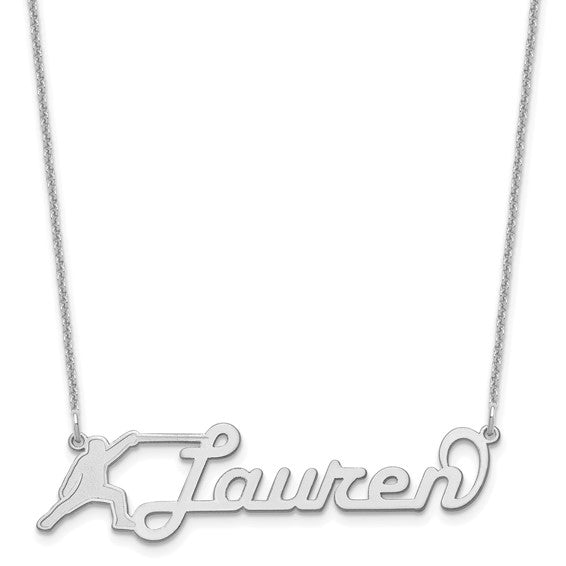 Customized Nameplate Necklace - Medium-10k White Gold