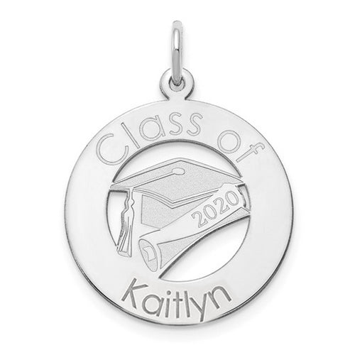 Class Of Graduation Personalized Silver Pendant