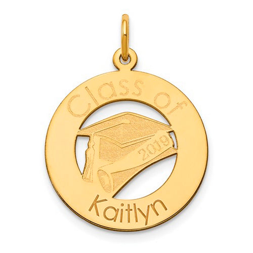 Class Of Graduation Personalized Gold Pendant