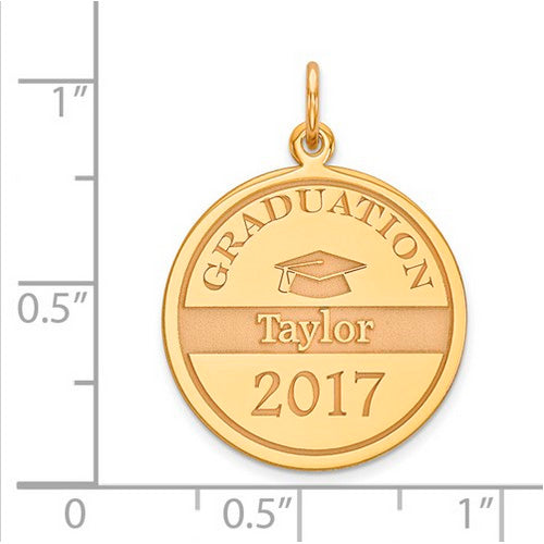 Graduation Personalized Pendant - 14 kt Gold