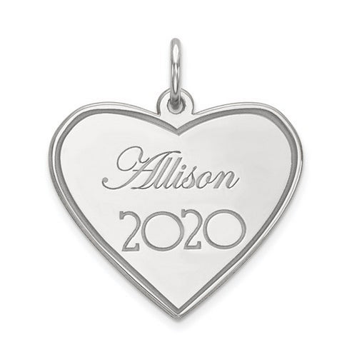 Heart Personalized Name/Year Pendant