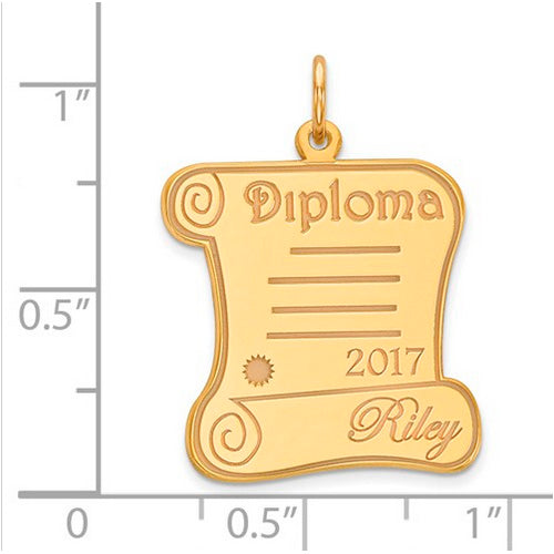 Diploma Personalized Name/Year Pendant