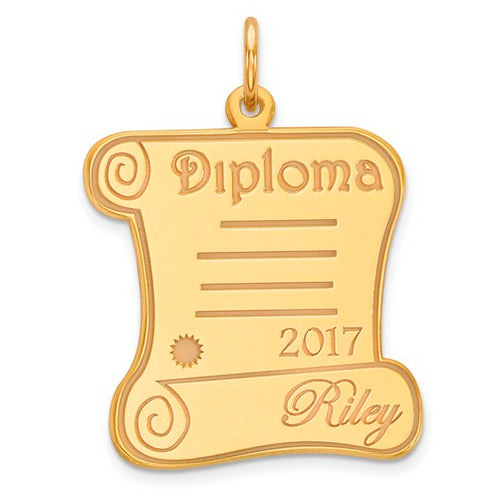 Diploma Personalized Name/Year Pendant 