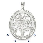 Family Tree Oval Silver Pendant - 4 Names