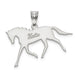 Sterling Silver Rhodium-plated Laser Polished Horse Name Pendant
