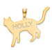 Gold Plated/SS Laser Polished Cat Name Pendant