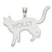Sterling Silver Rhodium-plated Laser Polished Cat Name Pendant