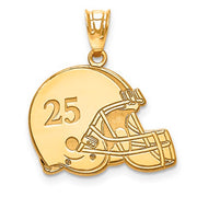 Gold Plated/SS Laser Football Helmet Number And Name Pendant