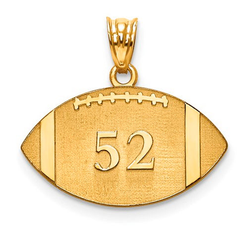 Gold Plated/SS Laser Football Number And Name Pendant