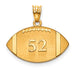 Gold Plated/SS Laser Football Number And Name Pendant