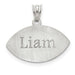 Sterling Silver Rhodium-plated Laser Football Number And Name Pendant side 2