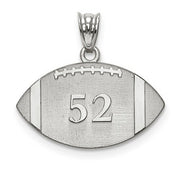 Sterling Silver Rhodium-plated Laser Football Number And Name Pendant