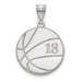 Sterling Silver Rhod-plated Laser Basketball Number And Name Pendant