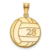 Gold Plated/SS Laser Volleyball Number And Name Pendant