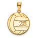 Gold Plated/SS Laser Volleyball Number And Name Pendant