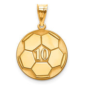 Gold Plated/SS Laser Soccer Number And Name Pendant