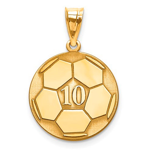 Gold Plated/SS Laser Soccer Number And Name Pendant