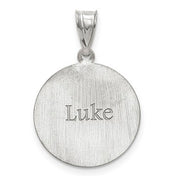 Sterling Silver Rhodium-plated Laser Soccer Number And Name Pendant side 2