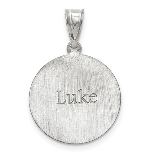 Sterling Silver Rhodium-plated Laser Soccer Number And Name Pendant side 2